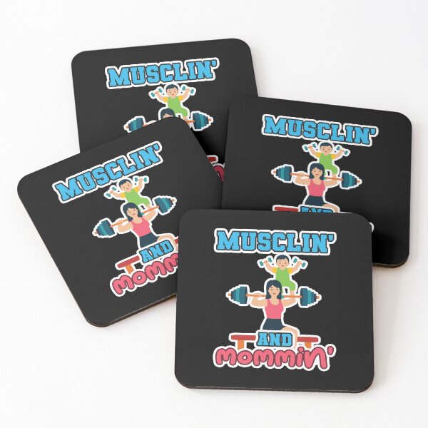 Item preview, Musclin' and Mommin' | Funny Fitness Mom Design designed and sold by SleekVisuals.