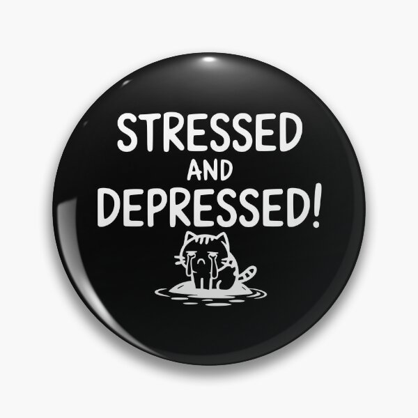 Item preview, Stressed And Depressed Cat! Black And White designed and sold by PMCreative.