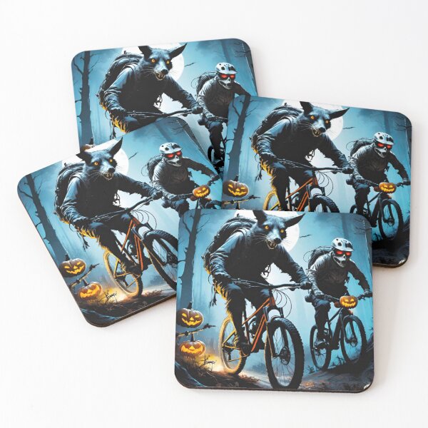 Item preview, Haunted Forest MTB Adventure with Halloween Animals designed and sold by GrizzlyCollective.