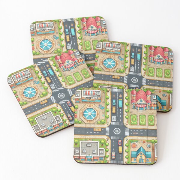 Item preview, Colorful Mini City Map Illustration – Cartoon Town Design designed and sold by Toncouponshop.