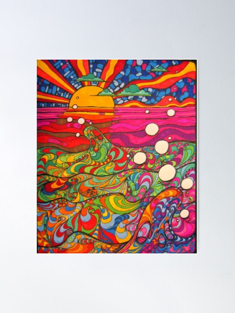 Alternative Ansicht von Psychedelische trippy Hippie-bunte Illustration Poster