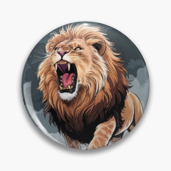 Item preview, A majestic lion roaring with its mane flowing in the wind designed and sold by 123ks.