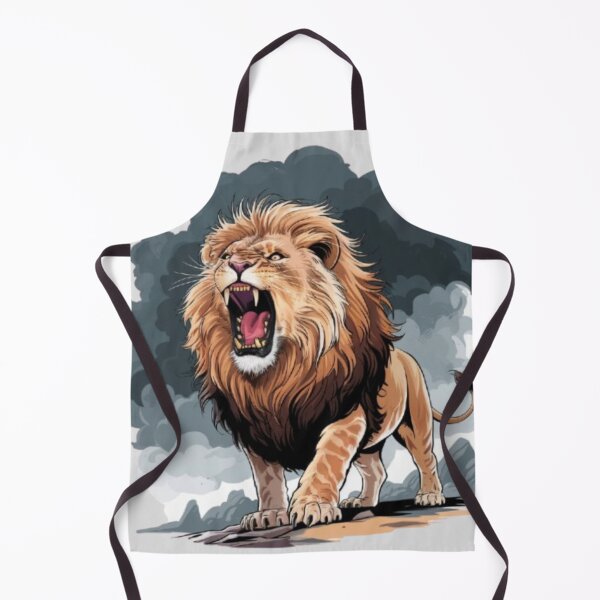 Item preview, A majestic lion roaring with its mane flowing in the wind designed and sold by 123ks.