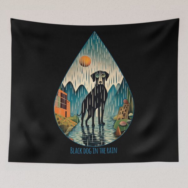 Item preview, Black Dog in the Rain I designed and sold by Rich La Bonté.