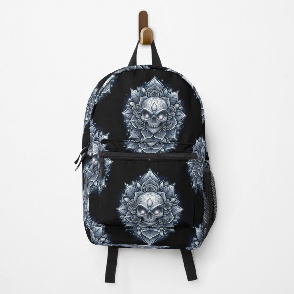 Item preview, Detailed Artistic Skull Floral Design with Intricate Leaves Roses Patterns designed and sold by Rostislav Bouda.