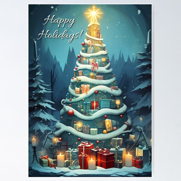 Item preview, Happy Holidays Christmas Card designed and sold by Juka Studio.