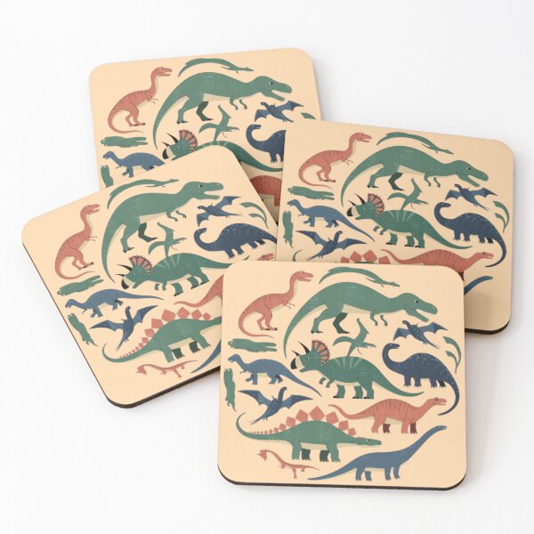 Item preview, Various types of Dinosaurs, such as a T-Rex, a Triceratops, a Pterodactyl, and a Stegosaurus designed and sold by 123ks.