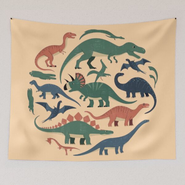 Item preview, Various types of Dinosaurs, such as a T-Rex, a Triceratops, a Pterodactyl, and a Stegosaurus designed and sold by 123ks.