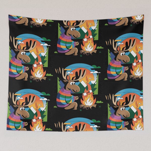 Item preview, Funny Moose Roasting Marshmallows Camping designed and sold by Nature's Fancy.