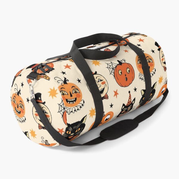 Item preview, Vintage Halloween Folk Art Retro Pumpkins and Cats Pattern designed and sold by PUFFYP.