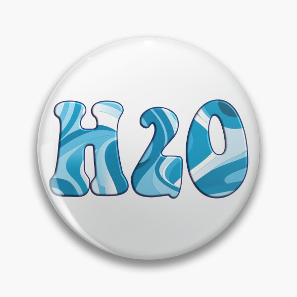 Item preview, H2O Groovy Text - H 2 O Water Typography - Swirling Ocean Waves - H2O Sticker - H2O Design - 70s Retro Typography H 2 O - Dihydrogen Monoxide designed and sold by TheIconShop.