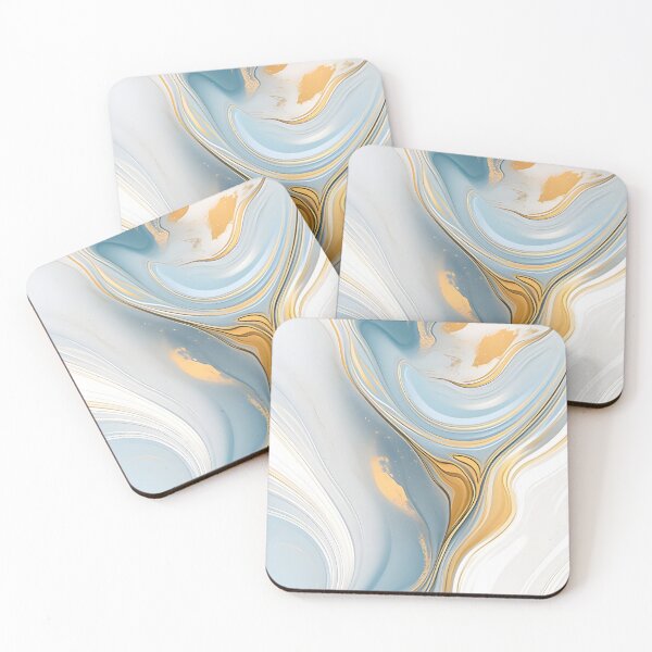 Item preview, Azure Liquid Gold Marble designed and sold by QuietJamsDesign.