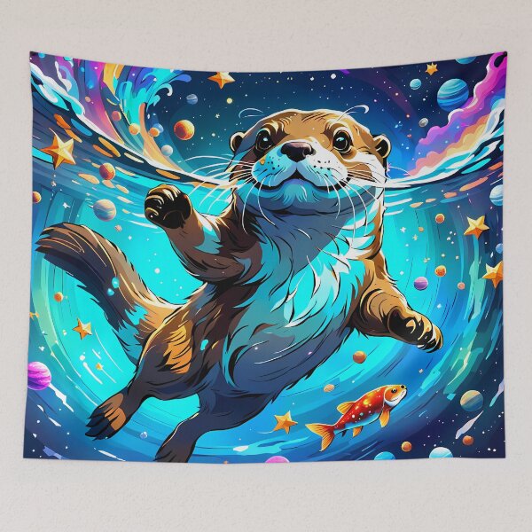 Item preview, Otter in Cosmic Lake, Ai Generated Art  designed and sold by ACC .