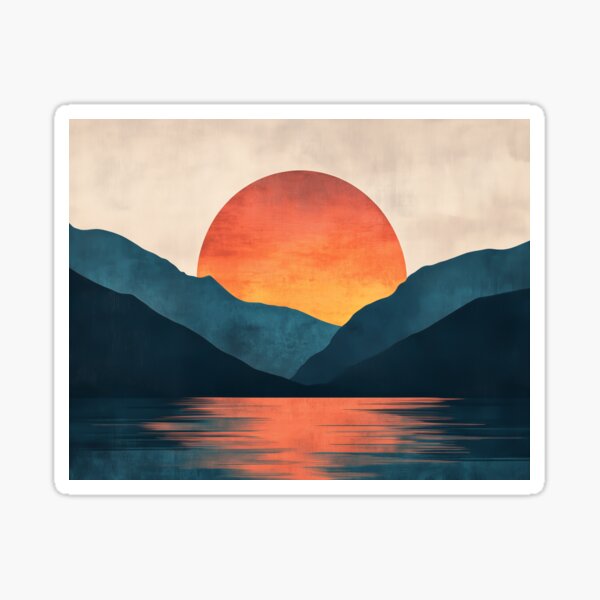 Item preview, Abstract sunset over mountains designed and sold by valerko26.