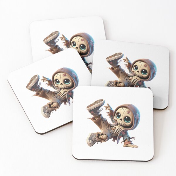 Item preview, Cute skeleton character in streetwear dancing designed and sold by doodlelike.