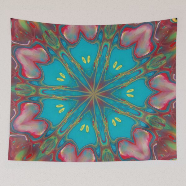 Item preview, Fluid Nature - Abstract Kaleidoscope - Turquoise and Red designed and sold by vmajzlik.