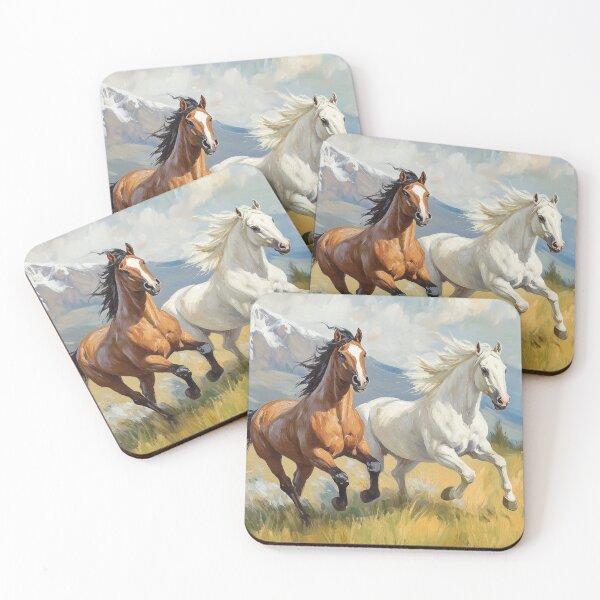 Item preview, Horses running on the grassfield designed and sold by valerko26.