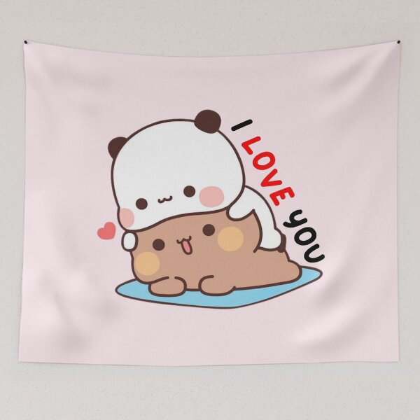 Item preview, I LOVE YOU Bear and Panda Bubu Dudu Pillow 2025 designed and sold by BrightStreets.