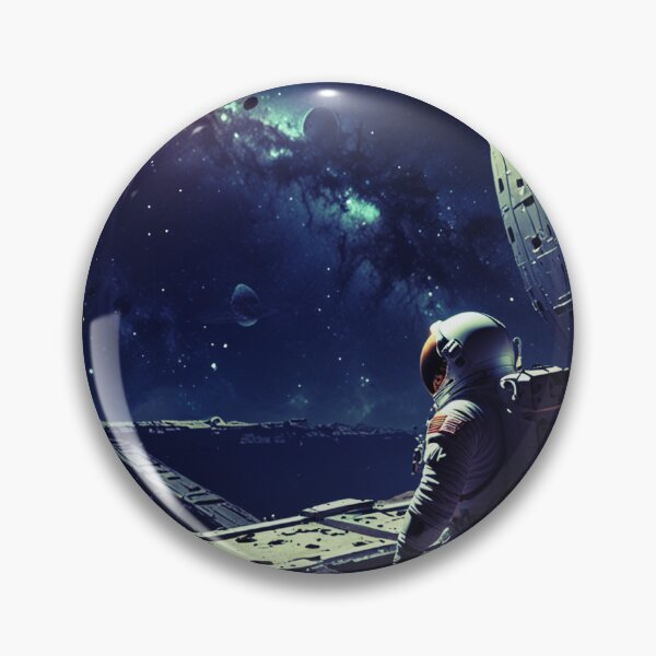 Item preview, Astronaut Exploring Futuristic Space Station in Deep Space designed and sold by Tom-Riley.