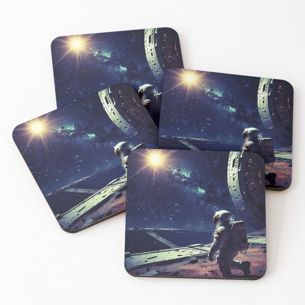 Item preview, Astronaut Exploring Futuristic Space Station in Deep Space designed and sold by Tom-Riley.