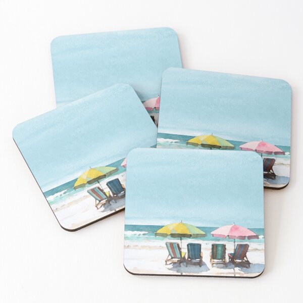 Item preview, Colorful Beach Chairs and Umbrellas designed and sold by Janine Aykens.