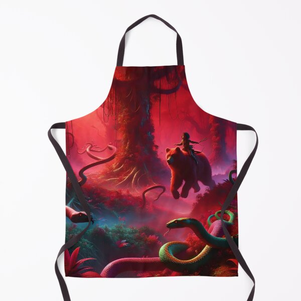 Item preview, Child and Bear Adventure in Red Jungle designed and sold by koreatvtea.