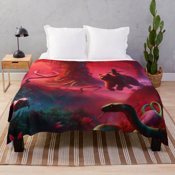 Item preview, Child and Bear Adventure in Red Jungle designed and sold by koreatvtea.
