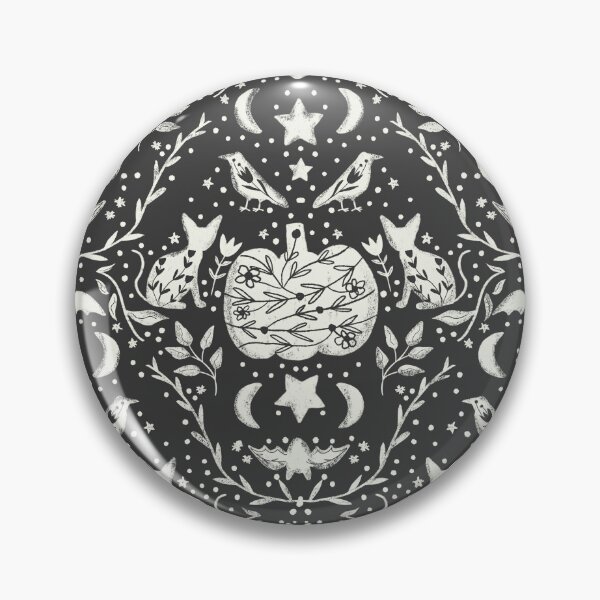 Item preview, Cottage Halloween Black Cat Floral Damask Black designed and sold by susycosta.