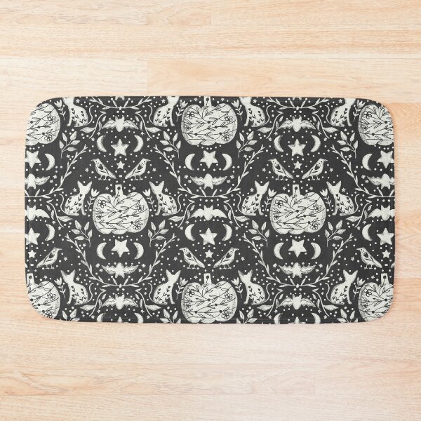 Item preview, Cottage Halloween Black Cat Floral Damask Black designed and sold by susycosta.