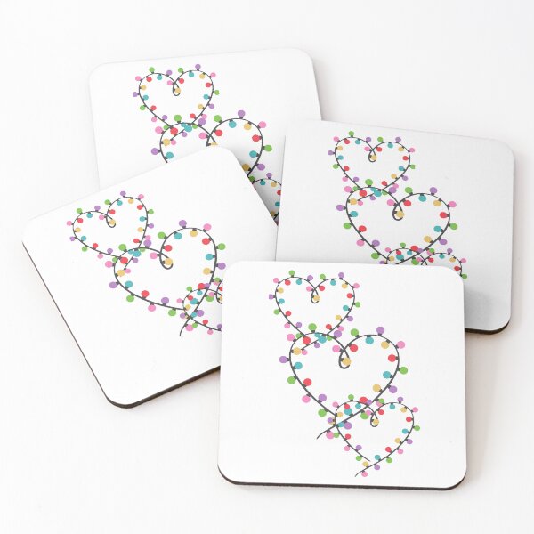 Item preview, Trio of Hearts Wrapped in Twinkling Christmas Lights  designed and sold by DazzledPenguin.
