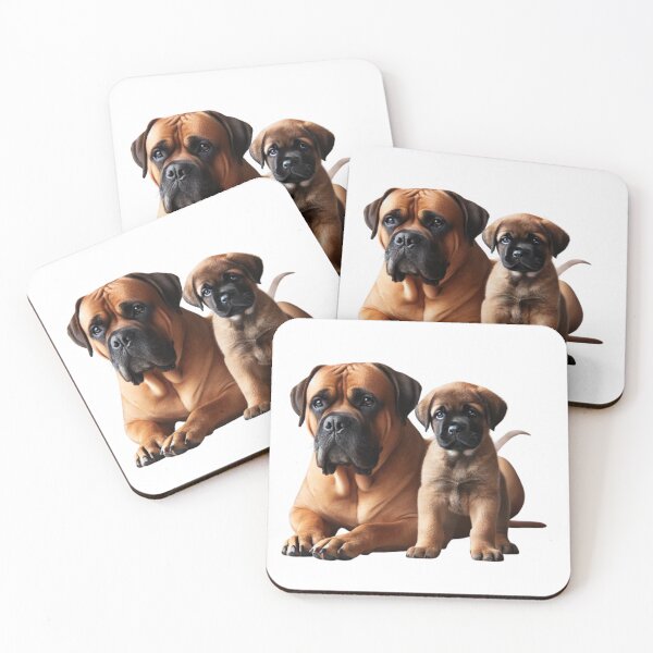 Item preview, Bullmastiff mother and her playful puppy designed and sold by CardsStudio.