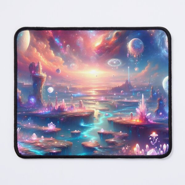 Item preview, Ethereal Alien Landscape with Floating Crystals designed and sold by koreatvtea.