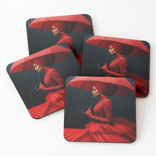 Item preview, Woman in red dress with umbrella designed and sold by GabbyKI261.