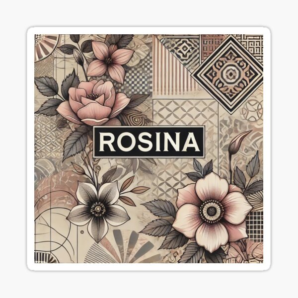 Vista previa del artículo con la obra «Diseño Floral Rosina», diseñado y vendido por WarehouseGoods.