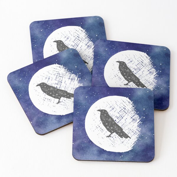 Item preview, Witchy Mystical Crow Raven Moon and Night Sky designed and sold by WildWoodlandWitch.