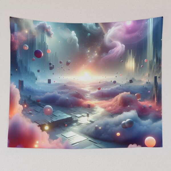 Item preview, Ethereal Dreamscape with Floating Objects designed and sold by koreatvtea.