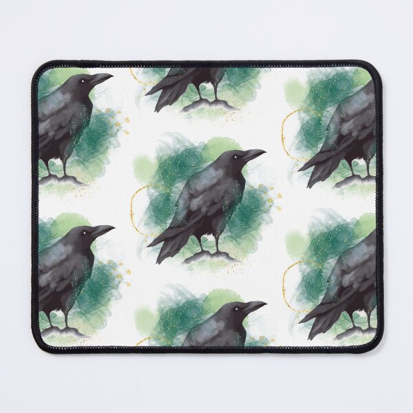 Item preview, Witchy Mystical Crow Raven Green and Gold designed and sold by WildWoodlandWitch.