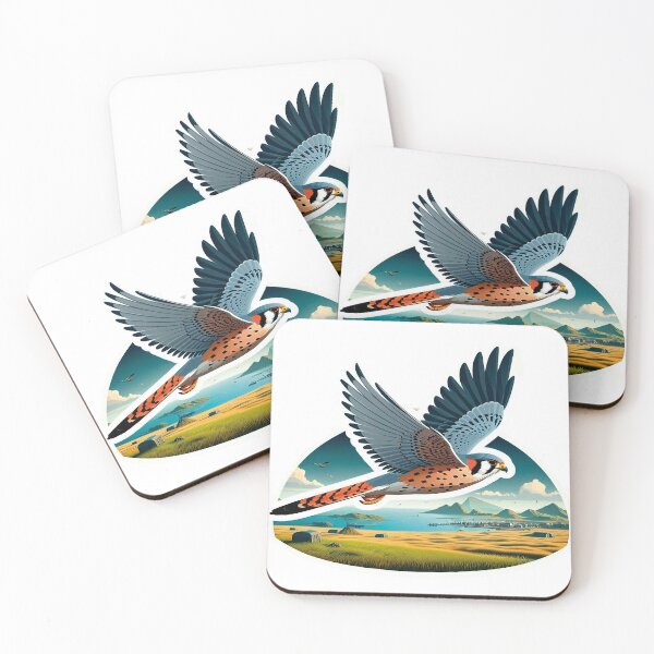 Item preview, Watch the majestic American kestrel soaring gracefully over an open field, capturing nature's freedom. designed and sold by KreaDesignOne.