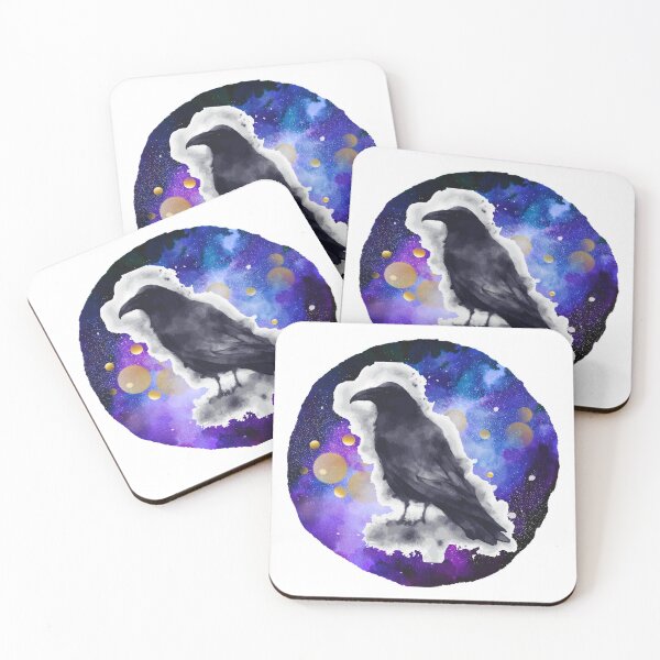 Item preview, Witchy Mystical Crow Raven Galactic Night Sky designed and sold by WildWoodlandWitch.