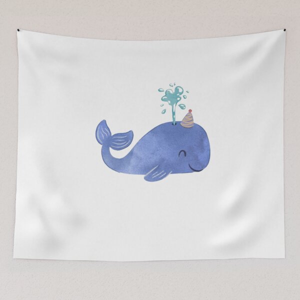 Item preview, Cute kawaii smiling ocean whale designed and sold by The Art Vibe.