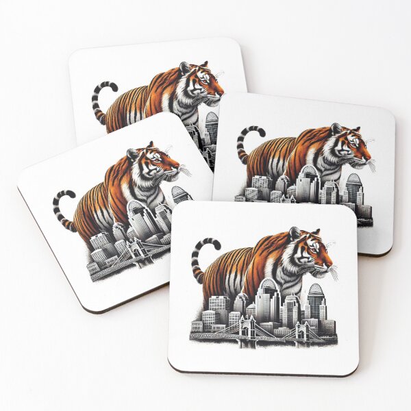 Item preview, Majestic Bengal Over Cincinnati designed and sold by pixelpulsenyc.