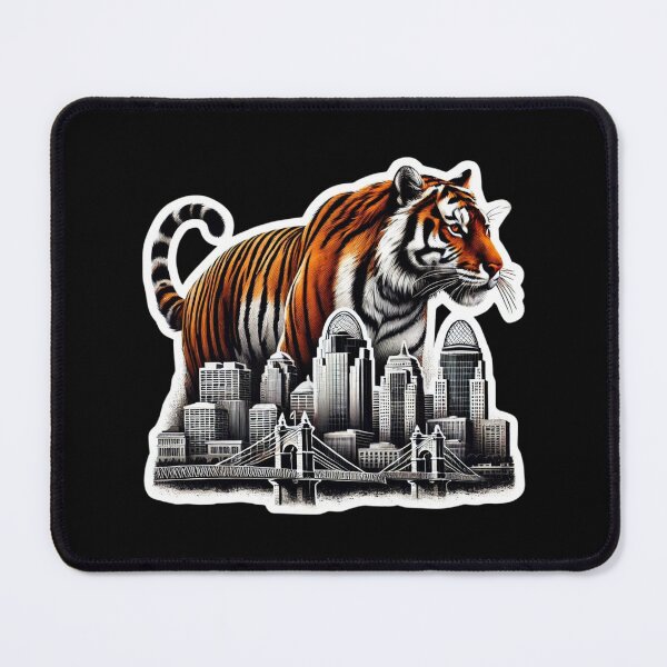 Item preview, Majestic Bengal Over Cincinnati designed and sold by pixelpulsenyc.