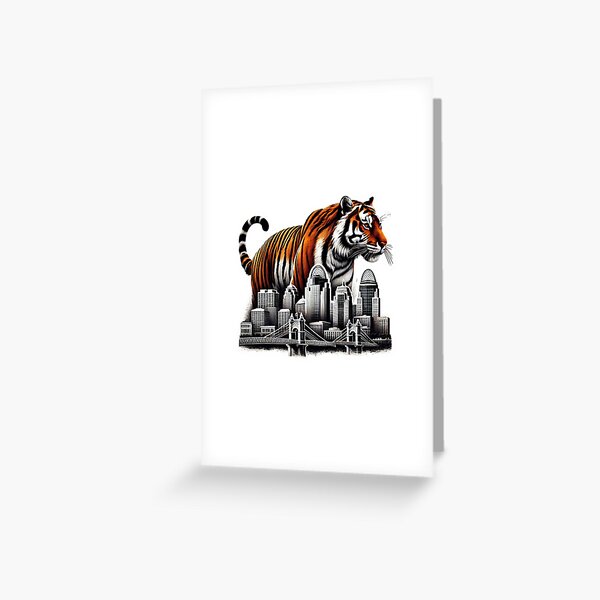 Item preview, Majestic Bengal Over Cincinnati designed and sold by pixelpulsenyc.