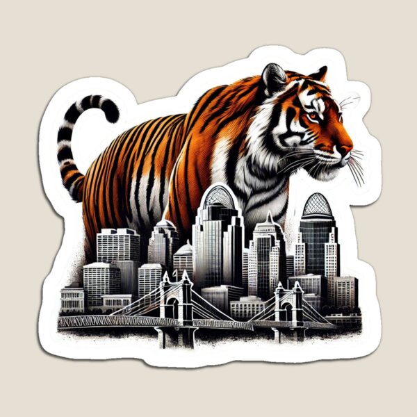 Artikelvorschau, Majestätisches Bengalen über Cincinnati entworfen und verkauft von pixelpulsenyc.