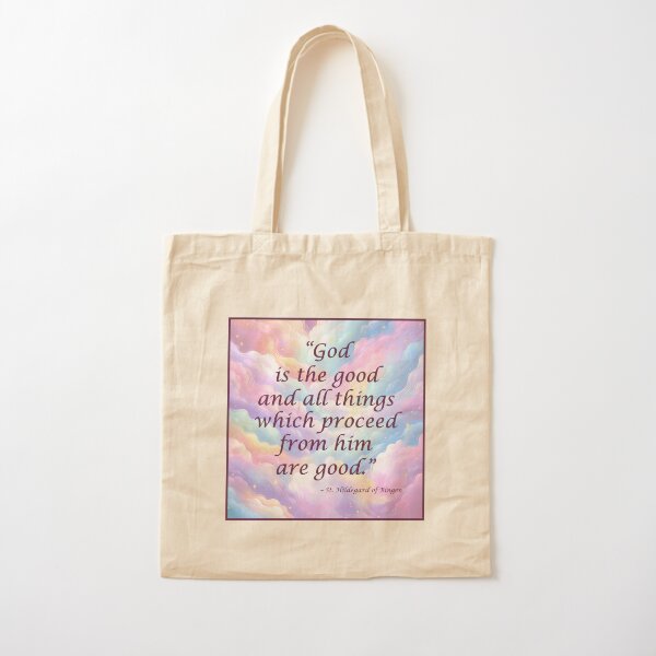 Vista previa del artículo con la obra «Bolsas y bolsos con citas de Santa Hildegarda de Bingen», diseñado y vendido por HippieLivysShop.