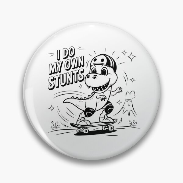 Item preview, I Do My Own Stunts Dinosaur Toddler - Skateboarding Dinosaur  designed and sold by Nicole Creates.