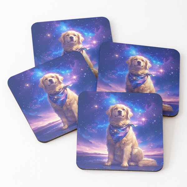 Item preview, Golden Retriever with Starry Neckband and Celestial Symbols designed and sold by Christian Weiss.