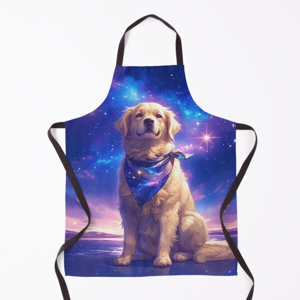 Item preview, Golden Retriever with Starry Neckband and Celestial Symbols designed and sold by Christian Weiss.