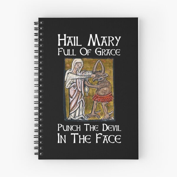Aperçu de l'œuvre Je vous salue Marie, pleine de grâce. Frappez le diable au visage ! créée et vendue par Cat Lady Designs.