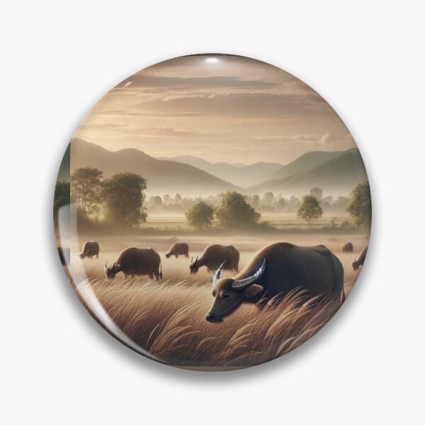 Item preview, Serenity in the Fields: Buffalo Grazing in Peaceful Harmony designed and sold by Meta2Physical.